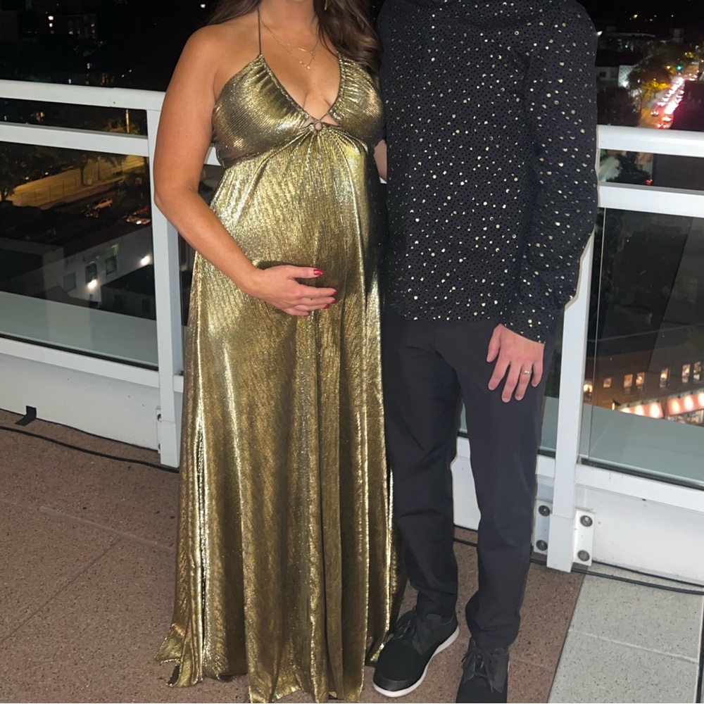 Show Me Your Mumu Paros Maxi Dress In Gold